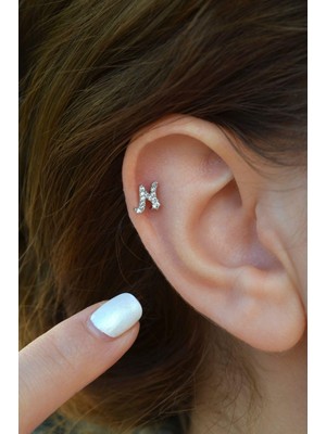 Sacce Scarves & Accessories N Harfi Piercing Gümüş Renkli Harf Piercing N
