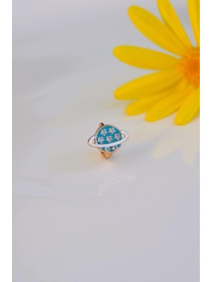 Sacce Scarves & Accessories Mavi Gezegen Helix Küpesi Satürn Yıldızlı Piercing Gezegen Kıkırdak