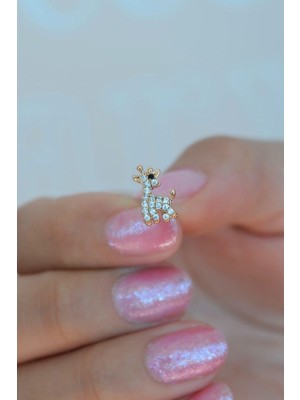 Sacce Scarves & Accessories Zirkon Taşlı Yavru Zürafa Kıkırdak Küpesi Helix Lob