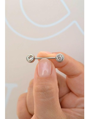 Sacce Scarves & Accessories Tektaş Model Nipple Piercing Meme Ucu Piercingi Gümüş Renkli