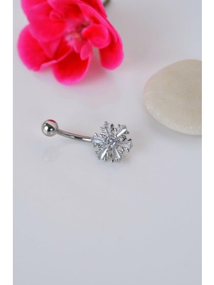 Sacce Scarves & Accessories Kar Tanesi Model Göbek Piercingi Kar Taneli Çelik