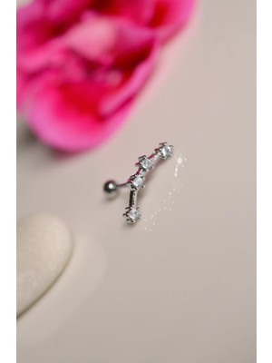 Sacce Scarves & Accessories Kova Burcu Küpe Takımyıldızı Yıldızlı Piercing Helix Gümüş Renk