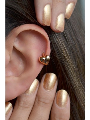 Sacce Scarves & Accessories Kalpli Kıkırdak Küpesi Helix Piercing Sarı Rodyum Kaplama Kadın