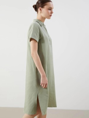 Lcw Comfort  Gömlek Yaka Müslin Kadın Elbise  (S5)