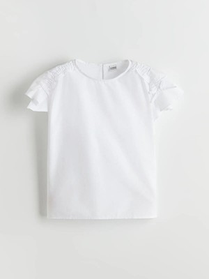 Lcw Kids  Bisiklet Yaka Fiyonk Detaylı Kız Çocuk Crop Bluz  (S5)