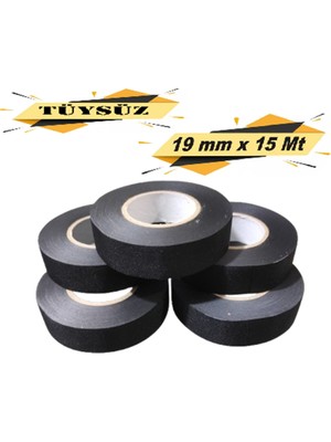 Tüysüz Bez Bant Elektrik Kablo Bandı 19 mm x 15 Metre 5 Adet