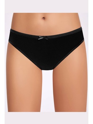 Fiyonklu Siyah Kadın Bikini Külot  3 Adet