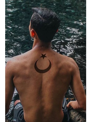Caş Dekorasyon Türk Bayrağı - Ayyıldız Geçici Dövme Tattoo