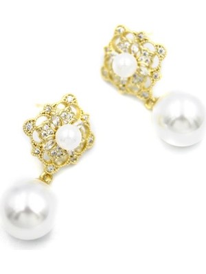 Incili Küpe - Altın