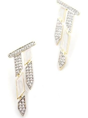 Taşlı Mineli Küpe - Altın