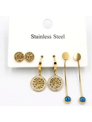 6'lı Set Küpe - Altın