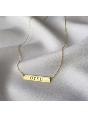 Isim Yazılı 14 Ayar Altın Kolye