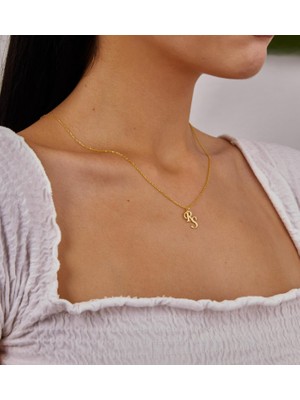 Harf Yazılı 14 Ayar Altın Kolye