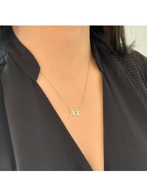 Harf Yazılı 14 Ayar Altın Kolye