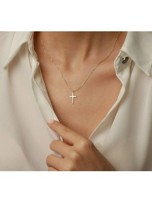 Haç 14 Ayar Altın Kolye