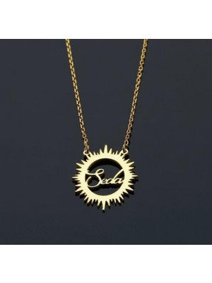 Güneş Isim Yazılı 14 Ayar Altın Kolye