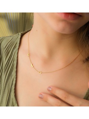 Harf Yazılı 14 Ayar Altın Kolye