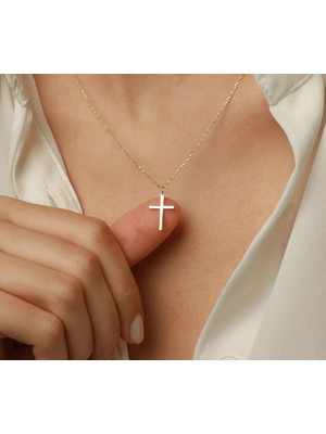 Haç 14 Ayar Altın Kolye