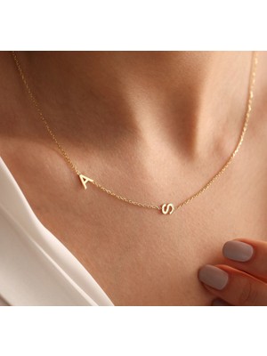 Harfler Yazılı 14 Ayar Altın Kolye