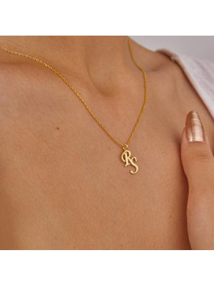 Harf Yazılı 14 Ayar Altın Kolye