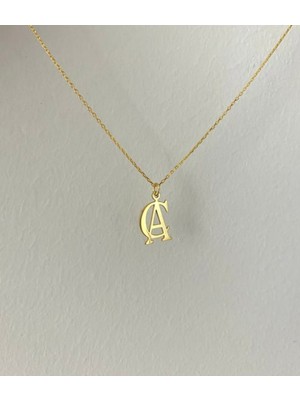 Çift Harf 14 Ayar Altın Kolye