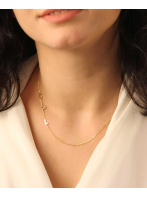 Harf Yazılı 14 Ayar Altın Kolye