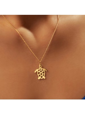Caretta Caretta 14 Ayar Altın Kolye