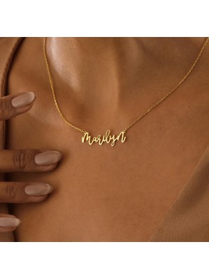 Isim Yazılı 14 Ayar Altın Kolye