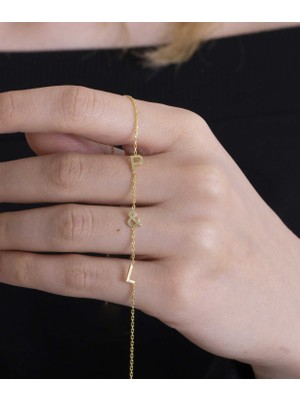 Harfler Yazılı 14 Ayar Altın Kolye