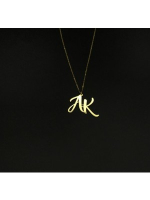 Harf Yazılı 14 Ayar Altın Kolye
