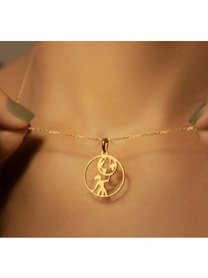 Güçlü Kadın 14 Ayar Altın Kolye