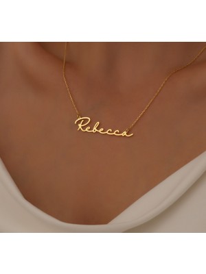 Isim Yazılı 14 Ayar Altın Kolye