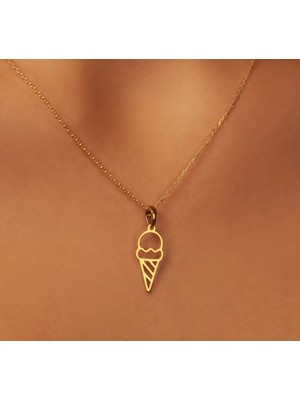 Dondurma Külahı 14 Ayar Altın Kolye