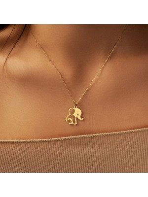 Fil 14 Ayar Altın Kolye