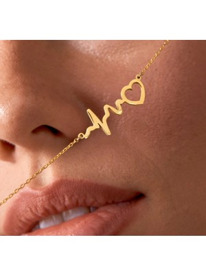 Kalbimin Ritmi 14 Ayar Altın Kolye