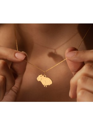 Kapibara 14 Ayar Altın Kolye