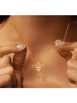 Arı 14 Ayar Altın Kolye