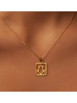 Kurbağa 14 Ayar Altın Kolye