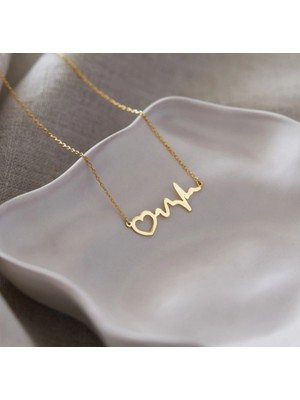 Kalbimin Ritmi 14 Ayar Altın Kolye