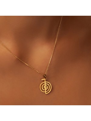 Reiki Enerji 14 Ayar Altın Kolye