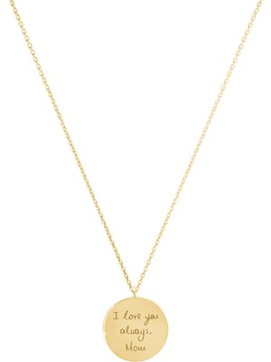 Halka Yazı Yazılı 14 Ayar Altın Kolye