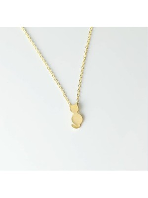 Kedi 14 Ayar Altın Kolye