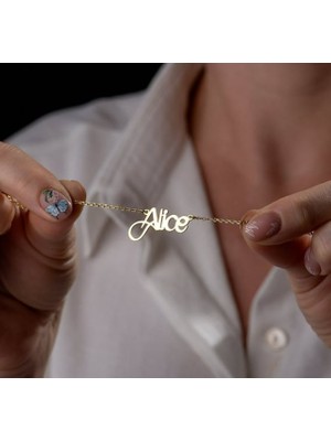 Isim Yazılı 14 Ayar Altın Kolye