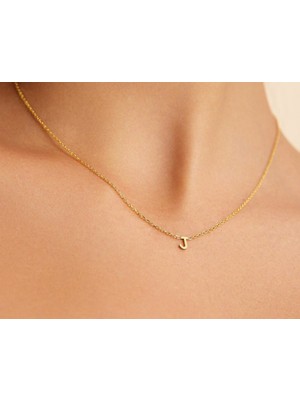 J Harf 14 Ayar Altın Kolye