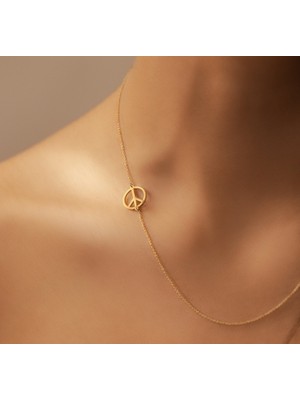 Barış Simgesi 14 Ayar Altın Kolye