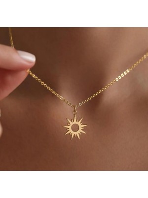 Güneş 14 Ayar Altın Kolye