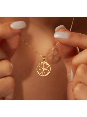 Yonca 14 Ayar Altın Kolye