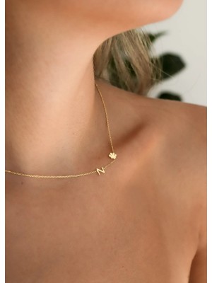 Harf Pati Kolye 14 Ayar Altın Kolye