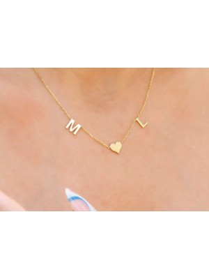 Harf Yazılı 14 Ayar Altın Kolye