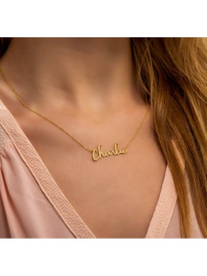 Isim Yazılı 14 Ayar Altın Kolye